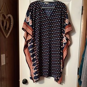 Navy and Orange Women's Cover up